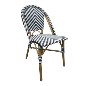 BOLERO - Chaises style parisien en rotin PE noires (lot de 2)