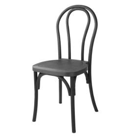 BOLERO - Chaises en résine style bois courbé Soho noires (lot de 4)