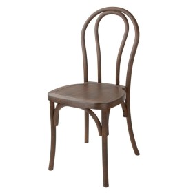 BOLERO - Chaises en résine style bois courbé Soho noyer (lot de 4)