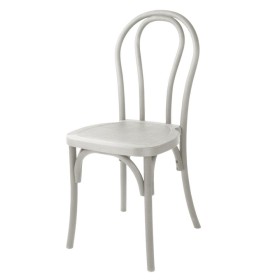 BOLERO - Chaises en résine style bois courbé Soho blanches (lot de 4)