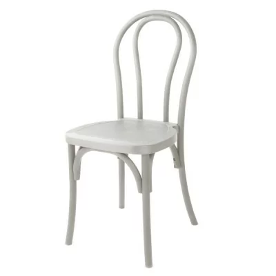 BOLERO - Chaises en résine style bois courbé Soho blanches (lot de 4)