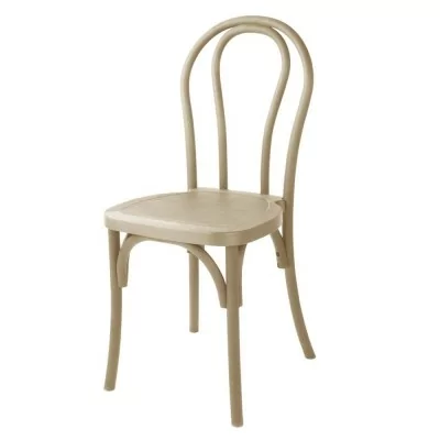 BOLERO - Chaises en résine style bois courbé Soho coloris naturel (lot de 4)