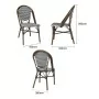 BOLERO - Chaises bistrot parisien en rotin PE motif noir (Lot de 2)