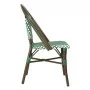BOLERO - Chaises bistrot parisien en rotin PE motif vert (Lot de 2)
