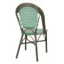 BOLERO - Chaises bistrot parisien en rotin PE motif vert (Lot de 2)