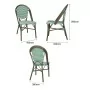 BOLERO - Chaises bistrot parisien en rotin PE motif vert (Lot de 2)