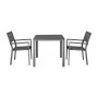 BOLERO - Fauteuils à lattes Valletta gris (Lot de 4)