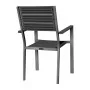 BOLERO - Fauteuils à lattes Valletta gris (Lot de 4)