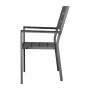 BOLERO - Fauteuils à lattes Valletta gris (Lot de 4)