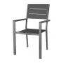 BOLERO - Fauteuils à lattes Valletta gris (Lot de 4)