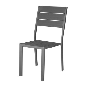 BOLERO - Chaises à lattes Valletta grises (lot de 4)