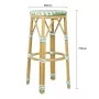 BOLERO - Tabourets de bar en rotin PE style parisien vert clair (lot de 2)