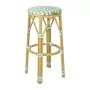 BOLERO - Tabourets de bar en rotin PE style parisien vert clair (lot de 2)
