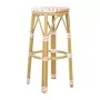 BOLERO - Tabourets de bar en rotin PE style parisien corail (lot de 2)