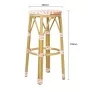 BOLERO - Tabourets de bar en rotin PE style parisien corail (lot de 2)