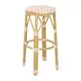 BOLERO - Tabourets de bar en rotin PE style parisien corail (lot de 2)