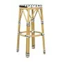 BOLERO - Tabourets de bar en rotin PE style parisien noirs (lot de 2)