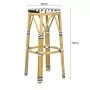 BOLERO - Tabourets de bar en rotin PE style parisien noirs (lot de 2)