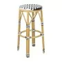 BOLERO - Tabourets de bar en rotin PE style parisien noirs (lot de 2)