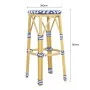 BOLERO - Tabourets de bar en rotin PE style parisien bleus (lot de 2)