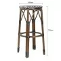 BOLERO - Tabourets de bar en rotin PE style parisien bois foncé noirs (lot de 2)