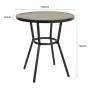 BOLERO - Table ronde d'extérieur Marston noire 700mm