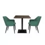 BOLERO - Table carrée complète effet bois foncé 700mm