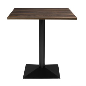 BOLERO - Table carrée complète effet bois foncé 700mm