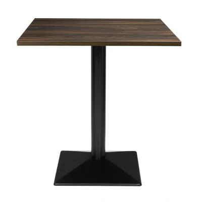 BOLERO - Table carrée complète effet bois foncé 700mm
