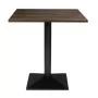 BOLERO - Table carrée complète effet bois foncé 700mm