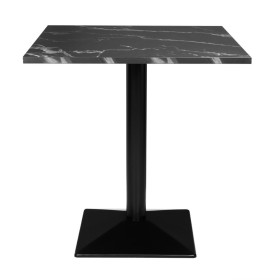 BOLERO - Table carrée complète effet pierre noire 700mm