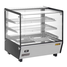 BUFFALO - Vitrine chauffante de comptoir carrée 120L