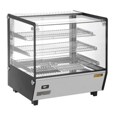 BUFFALO - Vitrine chauffante de comptoir carrée 120L