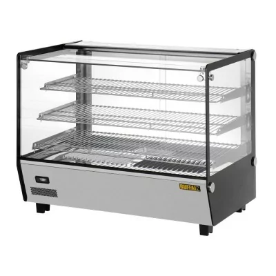 BUFFALO - Vitrine chauffante de comptoir carrée 160L