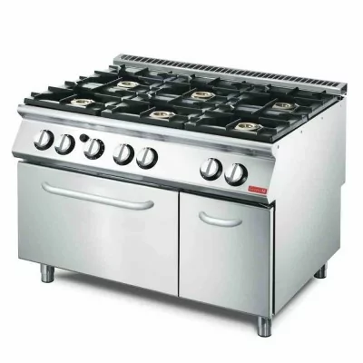 GASTRO M -  Fourneau 6 feux et four gaz Gastro M 700