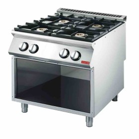 GASTRO M -  Fourneau gaz 4 feux vifs sur coffre