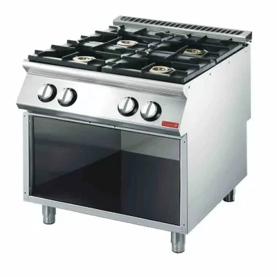 GASTRO M -  Fourneau gaz 4 feux vifs sur coffre