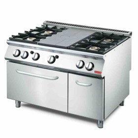 GASTRO M -  Plaque coup de feu avec 4 feux vifs avec four gaz et placard