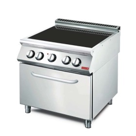 GASTRO M - Fourneau électrique vitrocéramique 4 zones sur four électrique GN 2/1