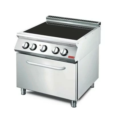 GASTRO M - Fourneau électrique vitrocéramique 4 zones sur four électrique GN 2/1