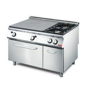 GASTRO M - Fourneau électrique 2 feux vifs et plaque coup de feu sur four gaz