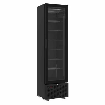 COMBISTEEL - Armoire froide négative 1 porte en verre noire 221 L