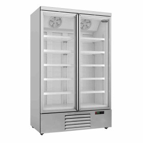COMBISTEEL - Armoire froide négative 2 portes en verre blanche 1000 L