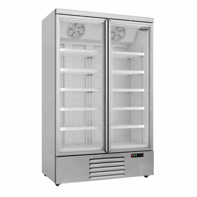 COMBISTEEL - Armoire froide négative 2 portes en verre blanche 1000 L