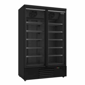 COMBISTEEL - Armoire froide négative 2 portes en verre noire 1000 L