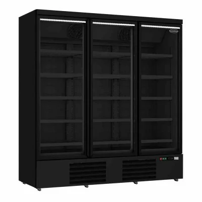 COMBISTEEL - Armoire froide négative 3 portes en verre noire 1450 L