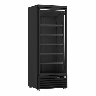 COMBISTEEL - Armoire froide positive 1 porte en verre noire 600 L