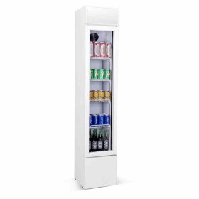 COMBISTEEL - Armoire froide positive 1 porte en verre étroit blanche 105 L