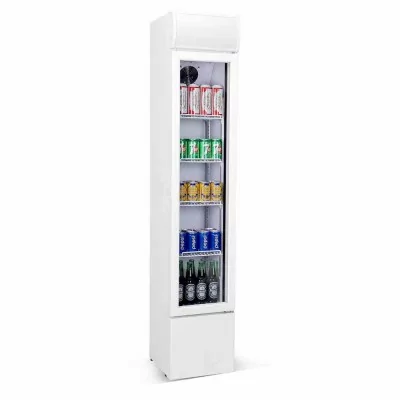 COMBISTEEL - Armoire froide positive 1 porte en verre étroit blanche 105 L