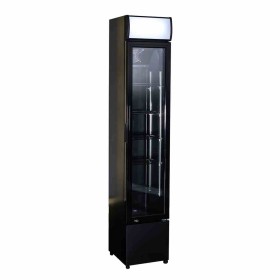 COMBISTEEL - Armoire froide positive 1 porte en verre étroit noire 105 L